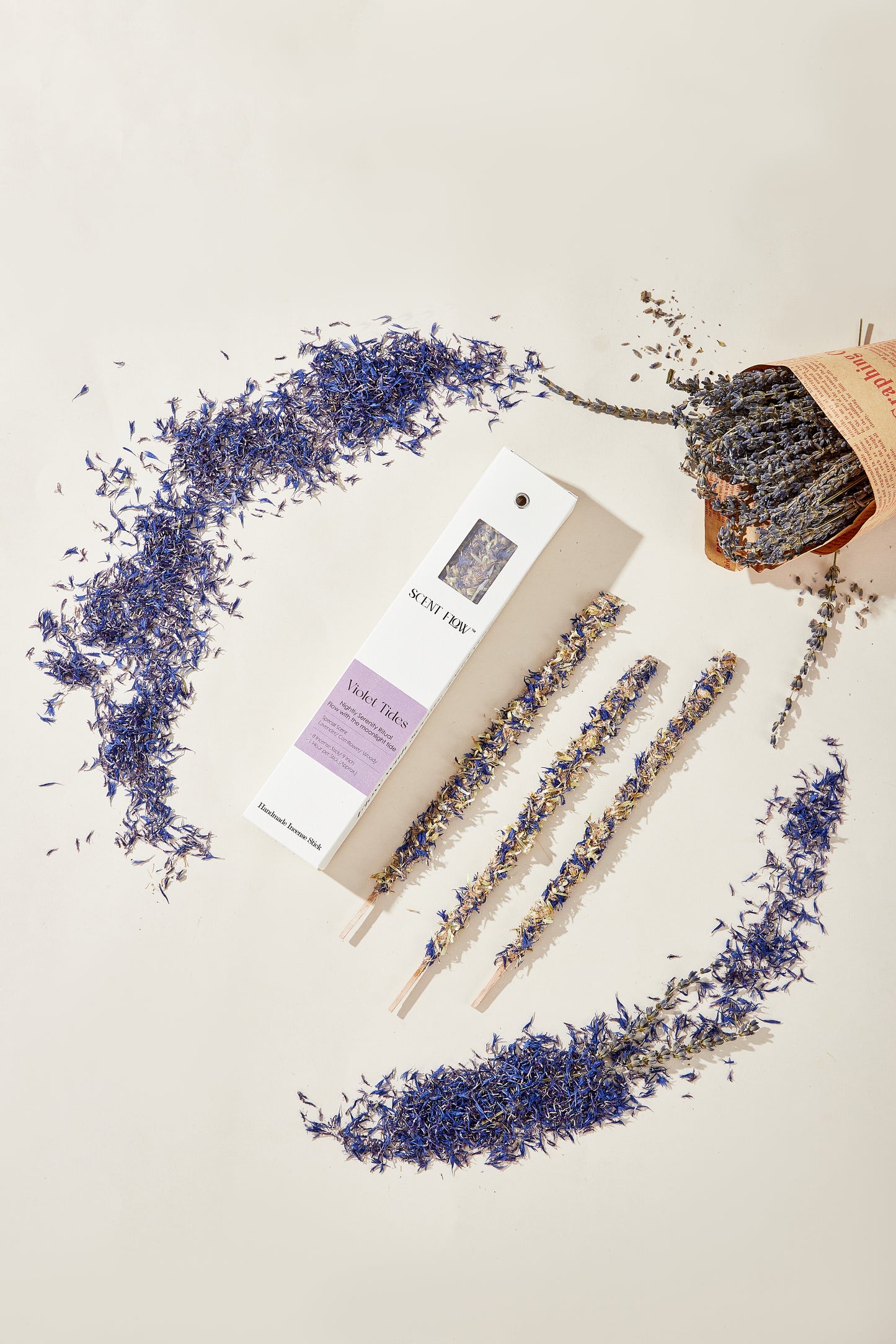 Lavender cleansing incense to remove negative energy and purify a sacred space.	