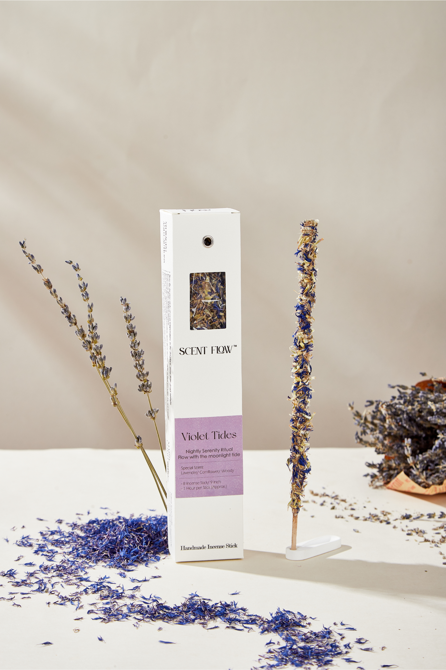Calming lavender incense sticks for spiritual purification and natural sleep aid.