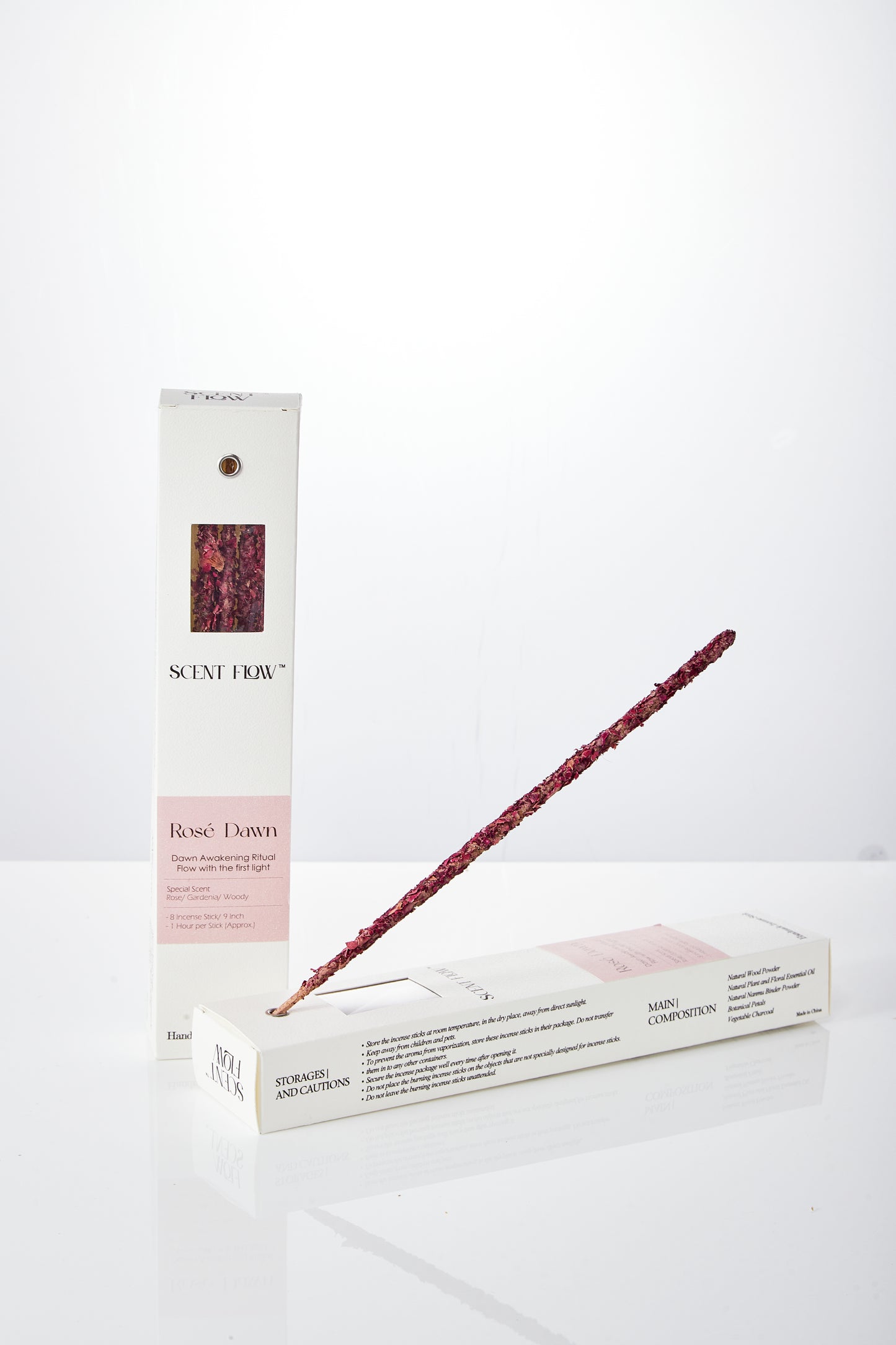 All-in-one with incense holder packaging for rose thick incense sticks, ready for gifting, convenience to use.