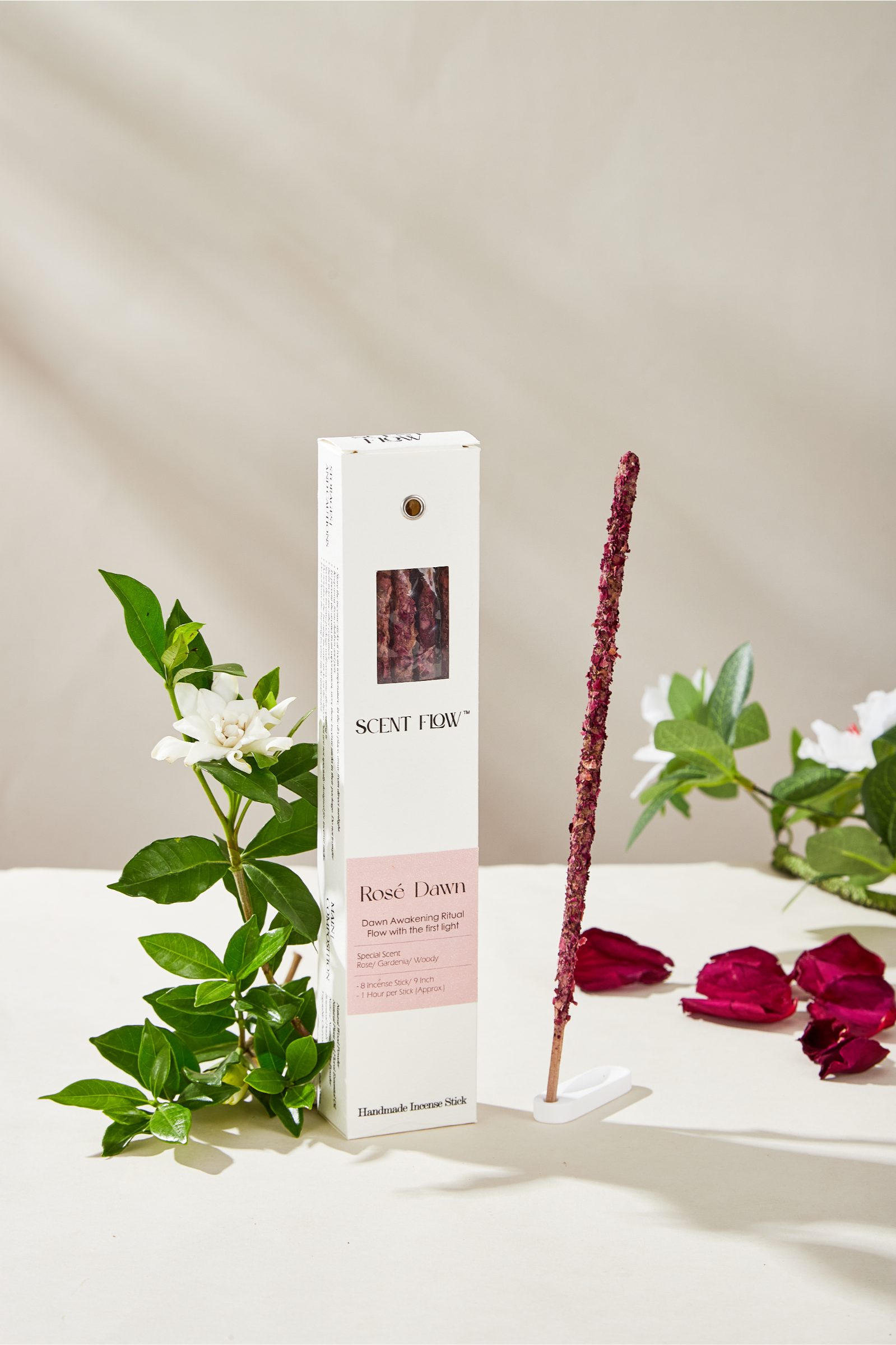 Thick rose incense sticks for meditation, yoga, and creating a mindful morning ritual